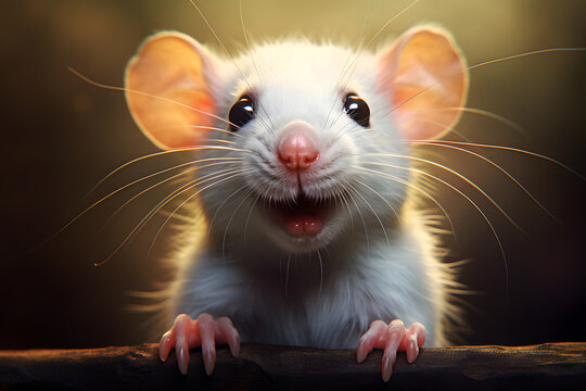Liebenswerte Gef&auml;hrten: Niedliche Ratte als intelligentes und neugieriges Haustier