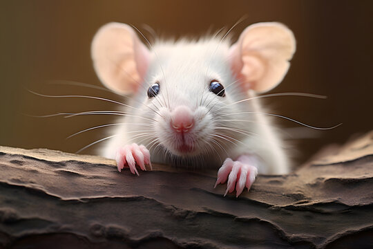 Liebenswerte Gef&auml;hrten: Niedliche Ratte als intelligentes und neugieriges Haustier
