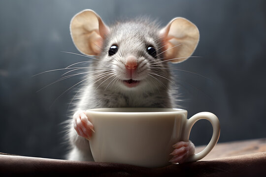 Liebenswerte Gef&auml;hrten: Niedliche Ratte als intelligentes und neugieriges Haustier