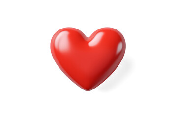 Fototapeta premium Red glossy heart isolated on white