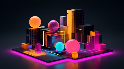 Fototapeta premium Dimensional Subscription: Pop-Up Invitation by Generative AI