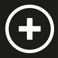 add-on icon, vector illustration of the add-on, in white, isolated on a black background background