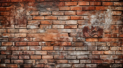 Obraz premium Historical Bricks: Weathered Wall Texture with Generative AI