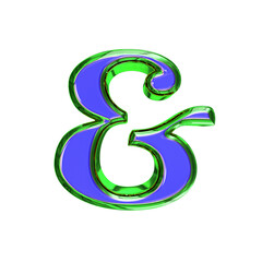 Naklejka premium Blue 3d symbol in a green frame