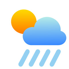 Weather Icon: Partly Cloudy with Light Rain