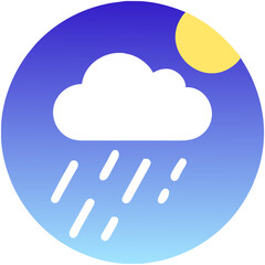 Weather Icon: Partly Cloudy with Light Rain