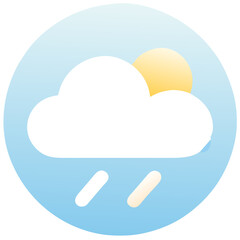 Weather Icon: Partly Cloudy with Light Rain
