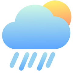 Weather Icon: Partly Cloudy with Light Rain