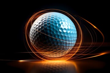 Vibrant Golf Ball Illustration – Artistic Closeup