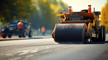 Asphalt paving with special equipment. Replacement and repair of roadbed on city streets. Repair of...