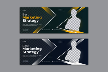 Digital marketing Facebook cover design business web banner template, social media marketing promotion timeline cover post