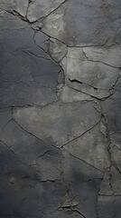 Closeup of Cracked Gunmetal Gray A closeup view of a cracked and weathered surface, resembling the look of old, worn metal. The texture has a rough and uneven appearance, with patches of