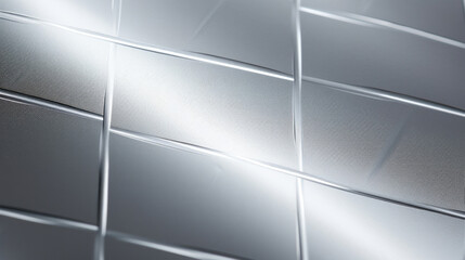Closeup of a silver metallic finish plastic, showcasing a crosshatch pattern with a glossy and almost mirrorlike shine. The texture is sleek and modern, adding a touch of sophistication