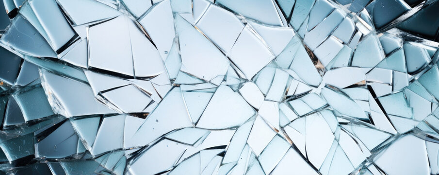 Texture of cracked glass simulating a frosted effect, with its hazy patches and sharp lines creating an alluring, abstract design.