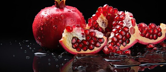 Overwatering causes premature splitting of unripe pomegranates With copyspace for text