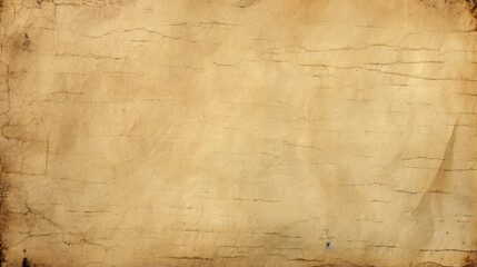 Texture of aged paper featuring a worn and wrinkled surface, with yellowed edges and visible lines of fibers.