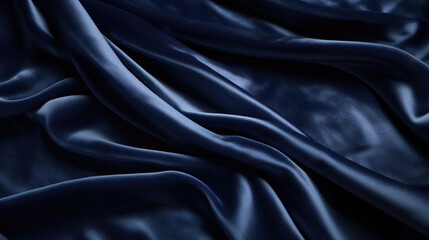 Obraz premium Closeup of a midnight blue velvet, showcasing a luxurious and silky texture that is both soft and supple to the touch.