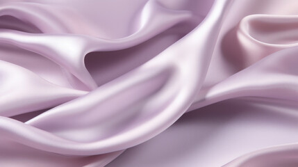 Closeup of a light and airy lavender satin, its delicate folds giving off a soft and romantic vibe. The fabric has a slight stretch and a gentle shimmer, perfect for creating ethereal pieces.