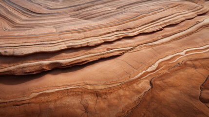 Closeup of sandstone with symmetrical ripple patterns, creating a mesmerizing visual effect. The stones surface appears almost symmetrical, yet still maintains its natural imperfections.