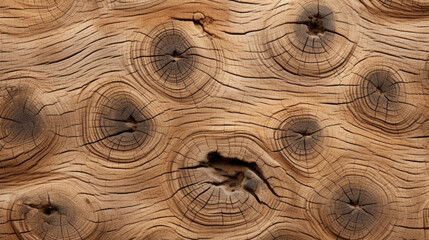 Closeup of Knotted Grains Dark, knotty holes tered sporadically against a lighter background, providing a rugged and natural look to the wood. - obrazy, fototapety, plakaty