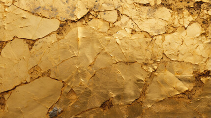 Texture of a cracked Gold surface, with a distressed and aged appearance.