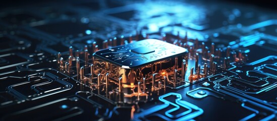 AI cybersecurity concept incorporating data protection and encryption technology