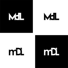 mdl typography letter monogram logo design set