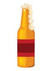 Isolated beer bottle with foam Vector illustration