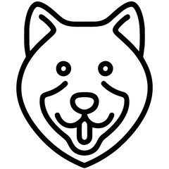 Akita Icon. Animal Head Silhouette Icon Akita. Flat Sign Graph Symbol for Your Website Design, Logo, App, UI.