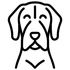 American Coonhound Portrait Icon. Animal Head Silhouette Icon American Coonhound Portrait. Flat Sign Graph Symbol for Your Website Design, Logo, App, UI.