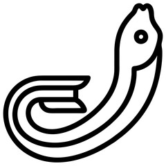 American Eel Icon. Animal Head Silhouette Icon American Eel. Flat Sign Graph Symbol for Your Website Design, Logo, App, UI.