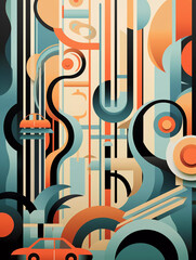 Vintage 60s Style Design. A background design inspired by 1960s style for men.