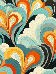 Vintage 60s Style Decor. A retro decor pattern inspired by the 1960s for men.