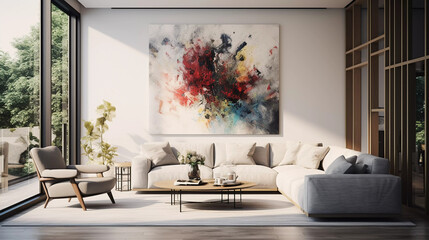 Artistic Living Space. An interior space that seamlessly blends art with contemporary design.