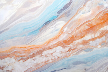 Fototapeta premium Texture of clear plastic with a marbled design. The plastic has a mix of swirling colors and patterns, creating a unique and organic look similar to that of natural stone.