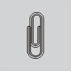 Pixel art illustration Paperclip. Pixelated Paperclip. Paperclip office
icon pixelated for the pixel art game and icon for website and video game.
old school retro.