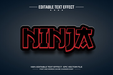 Ninja 3D editable text effect template © nicemorning