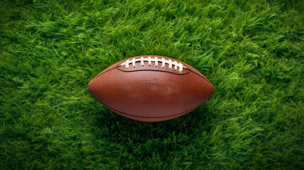 Ready for Gridiron Action. A football ready for gridiron action on the field - obrazy, fototapety, plakaty