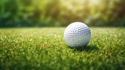 Fairway Golf Elegance. Elegant golfing moment with a ball on the pristine course fairway.
