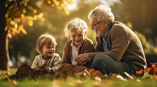 Crossing Generations. Generations connect as grandparents bond with their grandchild.