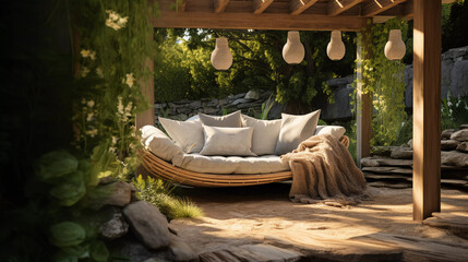 Tranquil Garden Meditation Spot. Explore a tranquil spot in the garden