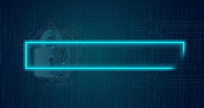 International Computer Security Day 4k animation with Digital and futuristic technology Concept, Modern Security lock with half cyber nodes to show the strong security concept