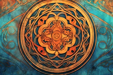 Celtic Knot Abstract Design Background: Exploring Intricate Complexity and Symbolism, generative AI