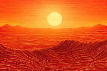 Abstract Orange Background: Captivating the Warmth and Energy of a Desert Sunrise, generative AI