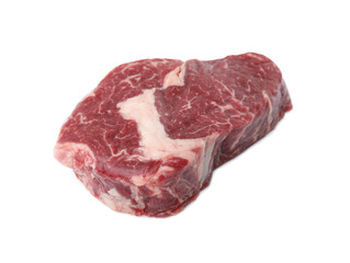 Piece of fresh beef meat isolated on white