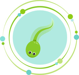 Tadpole xenopus clawed frog illustration icon symbol transparent background