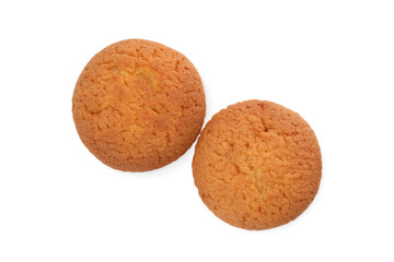 Tasty muffins isolated on white, top view. Fresh pastries