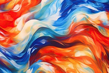 Abstract Tricolor Background: Capturing the Vibrant Hues and Patriotic Spirit of a Flag Fluttering in the Wind, generative AI