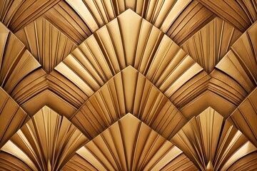 Gold Abstract Art Deco Interior: Timeless Elegance Embodied in a Background, generative AI