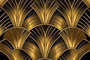 Gold Abstract Background: Timeless Elegance of Art Deco Interior - Captivating Visual for Design Inspiration, generative AI